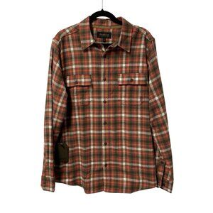 BROTHERS SONS FLANNEL SHIRT PLAID LUMBERJACK OUTDOOR AUTUMN FALL WARM MENS L NEW